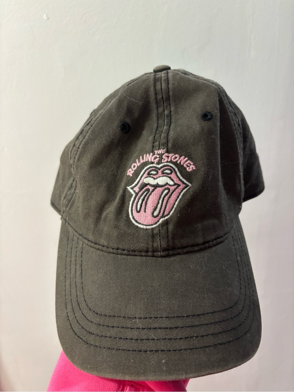American Eagle Outfitters Black Cap with Pink Tongue Embroidery